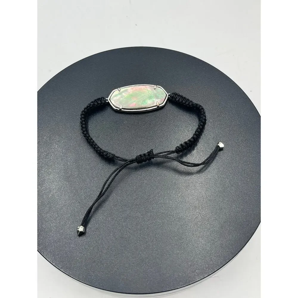 Kendra Scott Elle Friendship Adj‎ Black Braided Abalone MOP Friendship Bracelet